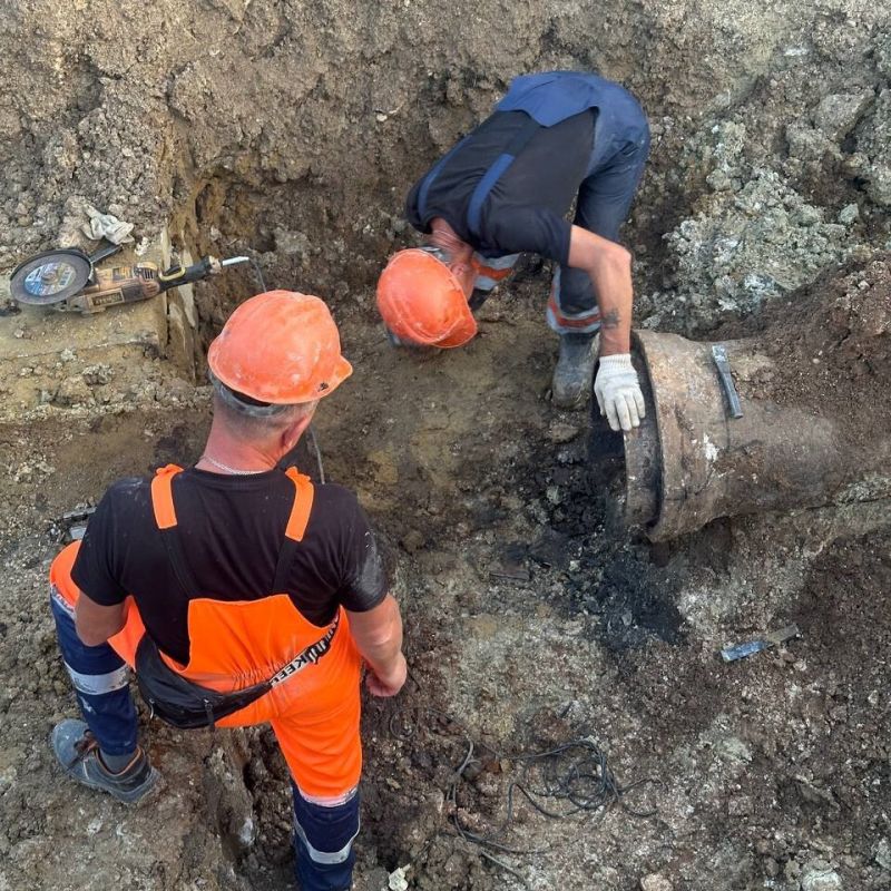 Водоканал: Рабочие моменты. замена участка сети водоснабжения