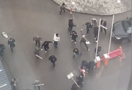 Толпа мигрантов устроила драку лопатами в Москве