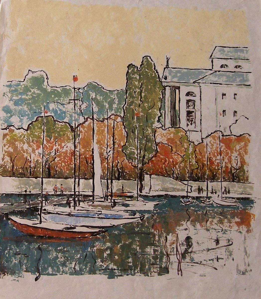 Графический лист «Яхты у театра им. А.В. Луначарского»