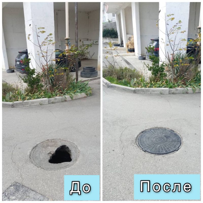 Управляющая компания заменила аварийную крышку люка, расположенного во дворе дома № 59/3 по пр-ту Победы