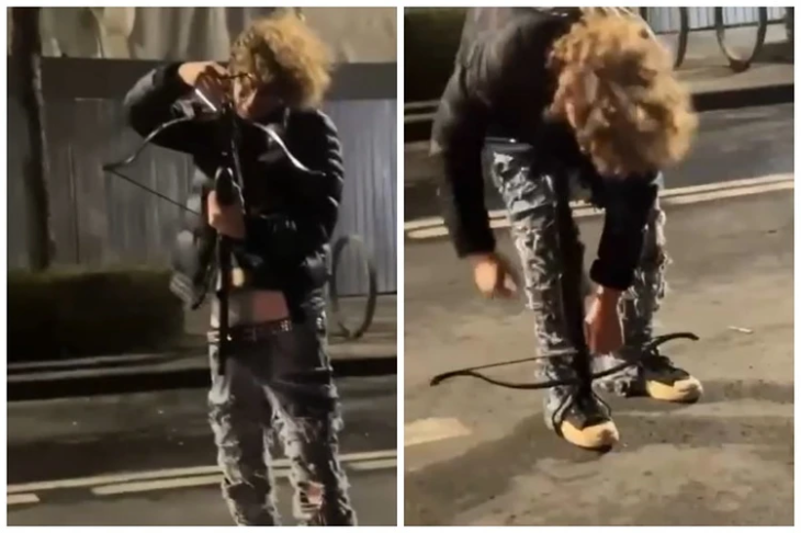 В Севастополе хулиган стрелял из арбалета по зданию