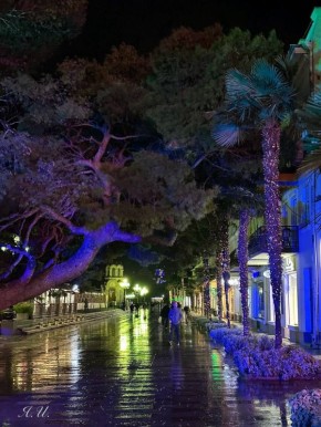 Горсвет: Сегодня весь день дождь. А вам нравится отражение вечерних огней в лужах?