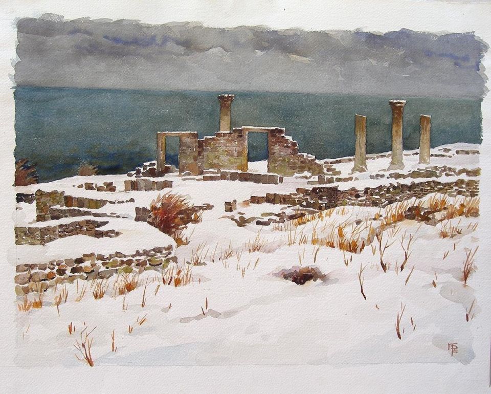 «Зимний Херсонес». Картина Г.Я. Брусенцова из фонда Севастопольского художественного музея М.П. Крошицкого, 1982 год