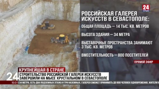 Строительство Российской галереи искусств завершено на мысе Хрустальном в Севастополе