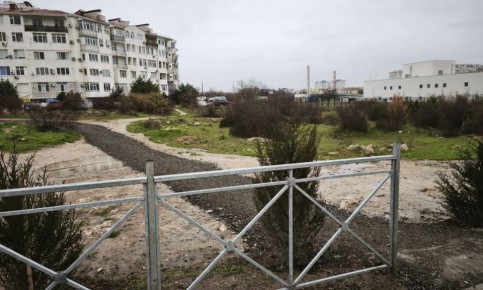 К дороге Античного проспекта отсыпали тропинки