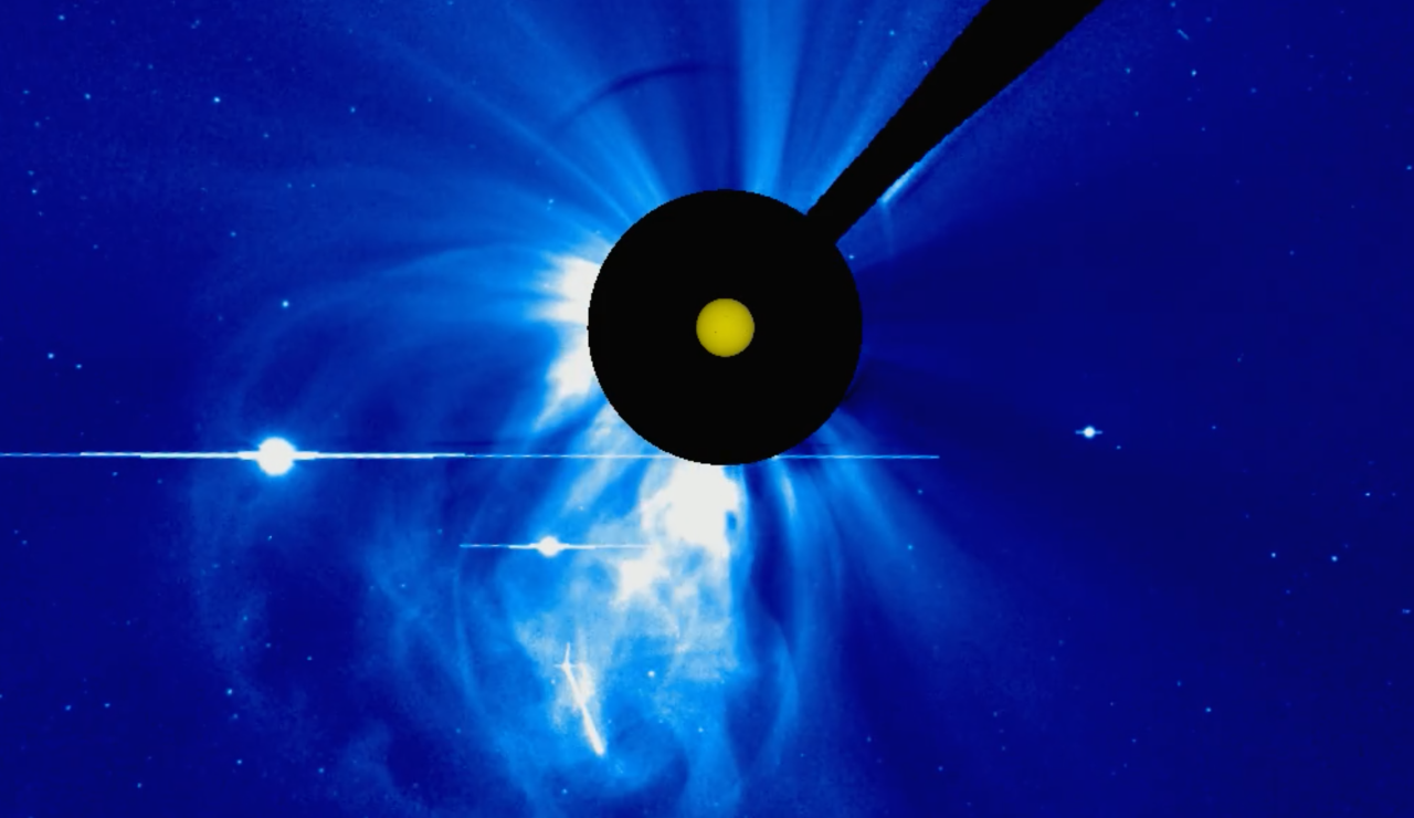 На обратной стороне Солнца произошёл двойной взрыв