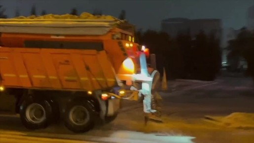 В городе снова наблюдается резкое похолодание и снег