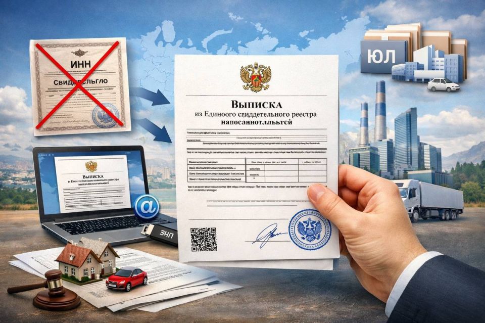 С 1 января 2026 года учет организаций, предпринимателей и граждан в налоговых органах будет подтверждаться единым документом - выпиской из Единого государственного реестра налогоплательщиков