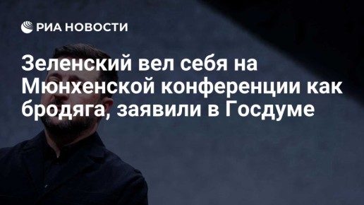 Дмитрий Белик: Зеленский повел себя на Мюнхенской конференции как бродяга