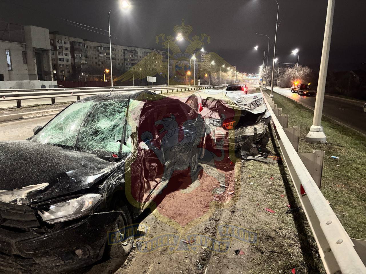 В Симферополе ночью столкнулось около 10 машин