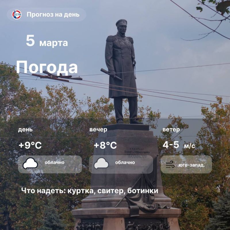Доброе утро, севастопольцы! В городе сегодня облачно