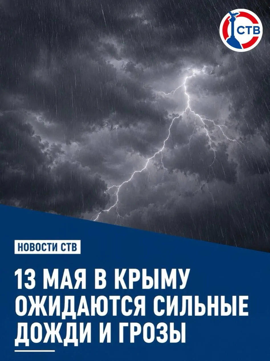 В Крыму прогнозируют сильные дожди, грозы и шквалистый ветер с порывами до 17 м/с