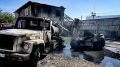 В Севастополе потушили пожар в сервисном здании